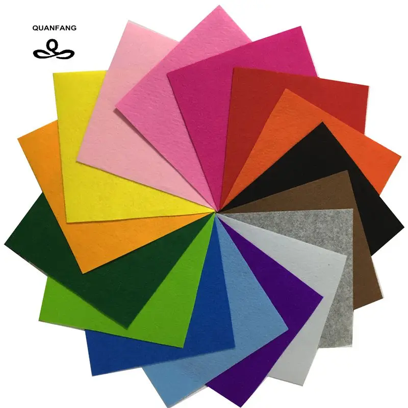 New Non Woven Felt Fabric 1mm Thickness Polyester Cloth Felts Of Home Decoration Pattern Bundle For Sewing Dolls Crafts 15x15cm