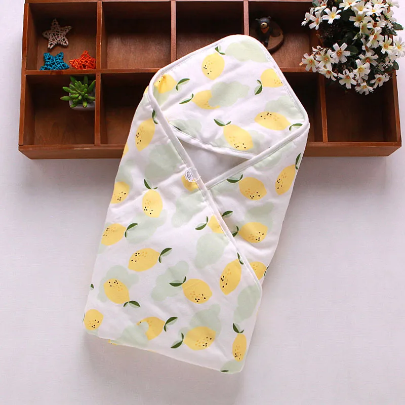 Детский спальный мешок, хлопковый зимний конверт для новорожденных, детский спальный конверт, теплая Пеленка, пеленка, кокон, спальный мешок для младенцев - Цвет: Yellow Lemon
