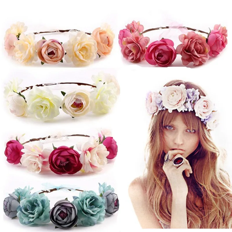 1Pc Bride To Be Flower Headband Wreath Bridal Shower Bachelorette Hen Party Baby Hawaii Garland Wedding Decoration | Дом и сад