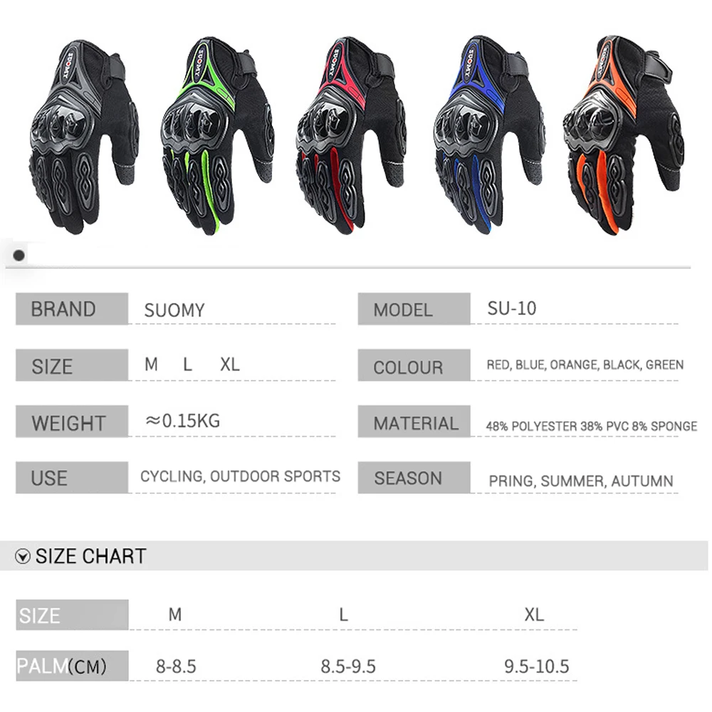 Guantes de Moto SUOMY para hombre 100% a prueba de agua a prueba de viento Guantes de invierno Guantes de Moto con pantalla táctil para motocicleta