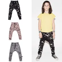 2017 Nouveaux Enfants Coup de Pinceau Baggy Pantalon Garçons Harem Pantalon Demi et Demi Patchwork Enfants Pantalon Fond Vêtements nununu bobo choses