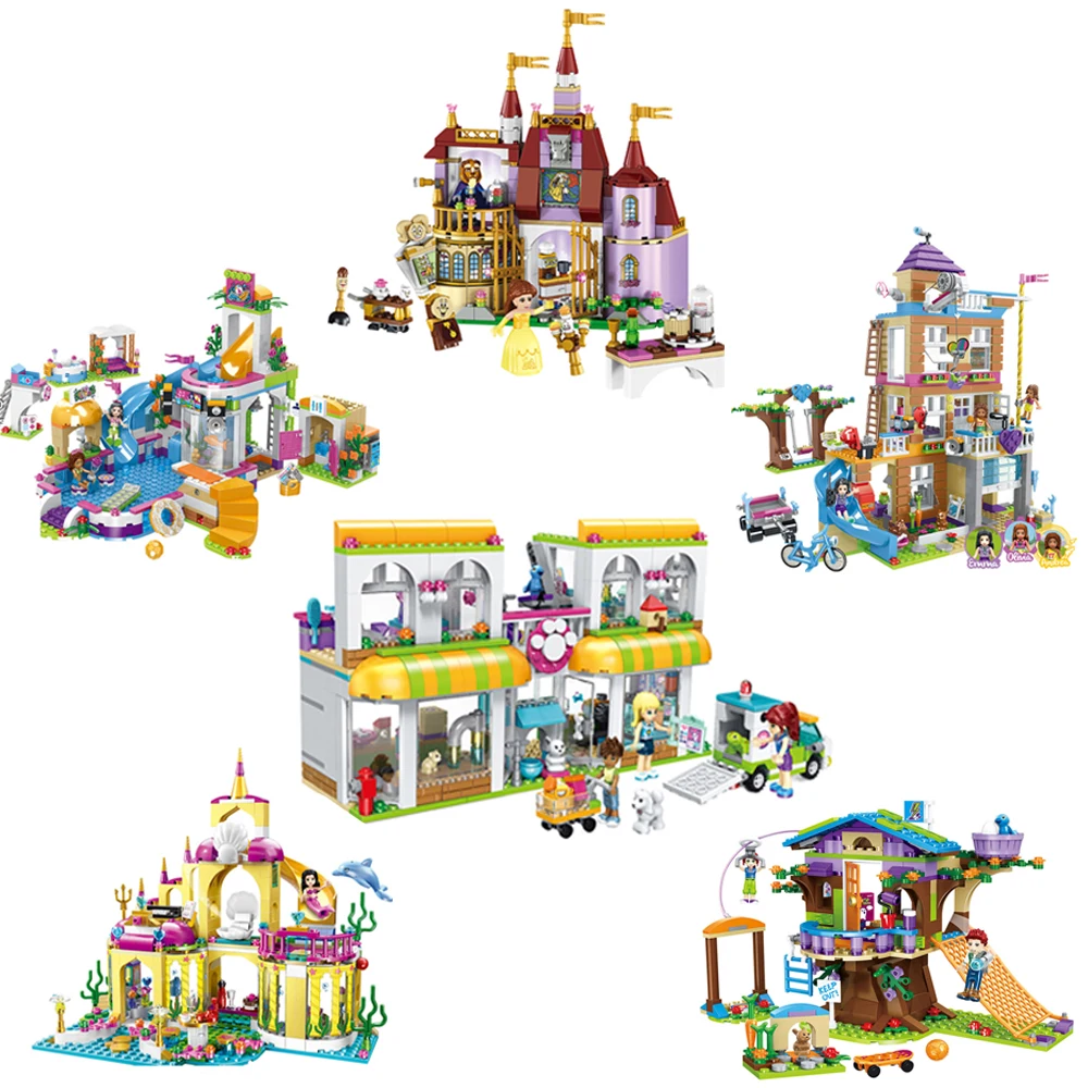 

Playmobil Girls Series Building Blocks House Castle Compatible LegoING Girls Friends Bricks Model Figures Kids Toys for Children