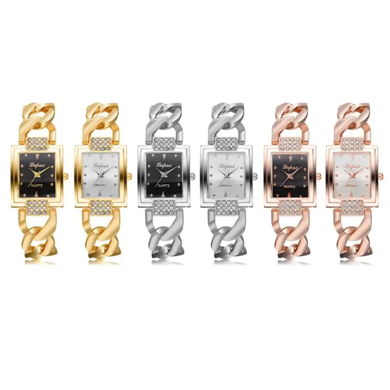 Lvpai Rectangle Watches Women Montres Femmes Luxury Gold Stainless Steel Analog Quartz Watch Womens Diamond Bracelet Wristwatch 