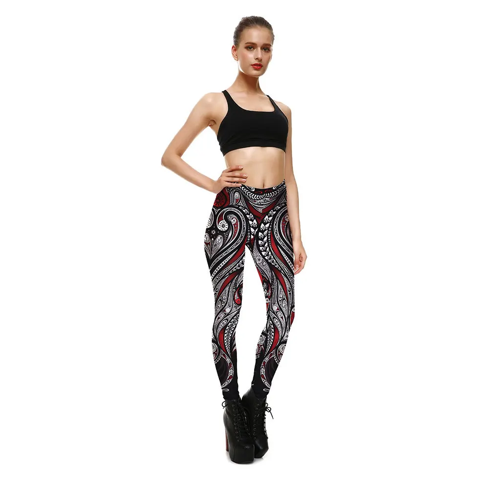 [You're My Secret]  Hot Sale Mask Paisley Mandala Skull Leggings For Women Leggins Digital Print Sexy Fantastic Ankle Pants yoga pants for women