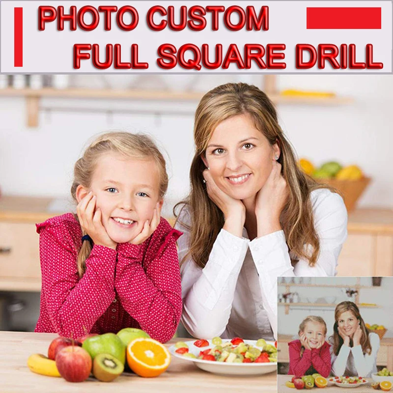 

Full Square Drill Photo Custom Diamond Painting Set Embroidery Picture Customization 5D Mosaic Cabinet Table Cross Stitch