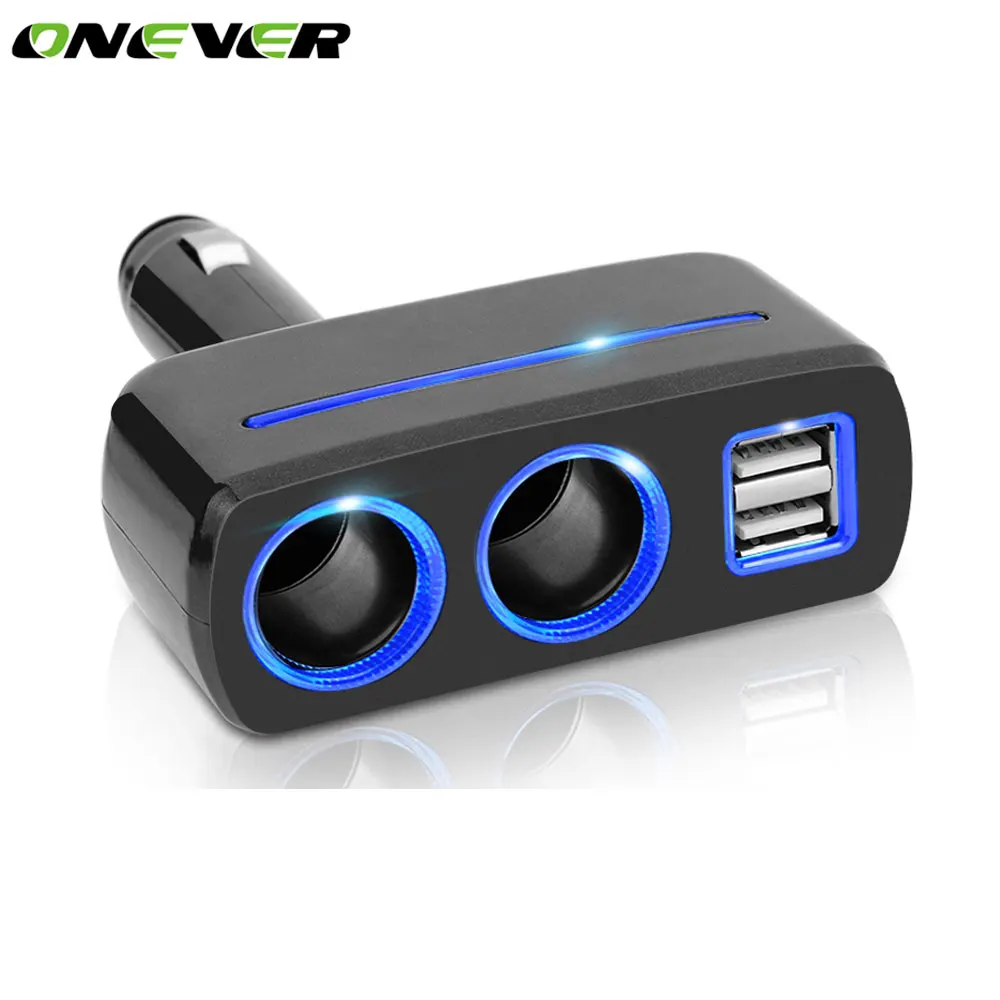 

Onever DC 12V-24V Car Splitter 2 Sockets Cigarette Lighter Socket Power Adapter with 3.1A Dual USB Car Charger For iPhone iPad