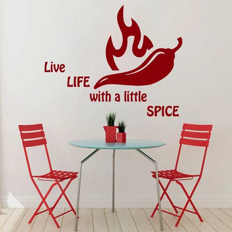 Wall Decals Quote Spice Pepper Kitchen Vinyl Sticker Dining Room Decor