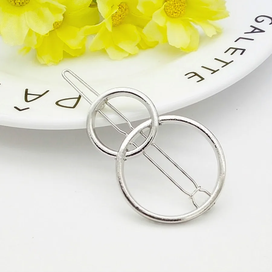 

1Pcs Silver Double Loop Metal Hair Clip Hairband Comb Bobby Pin Barrette Hairpin Headdress Accessories Beauty Styling Tools New