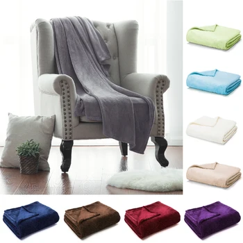 

Soft blanket blanket warm coral plaid blanket travel velvet sofa solid color wool mattress warm Cobertor