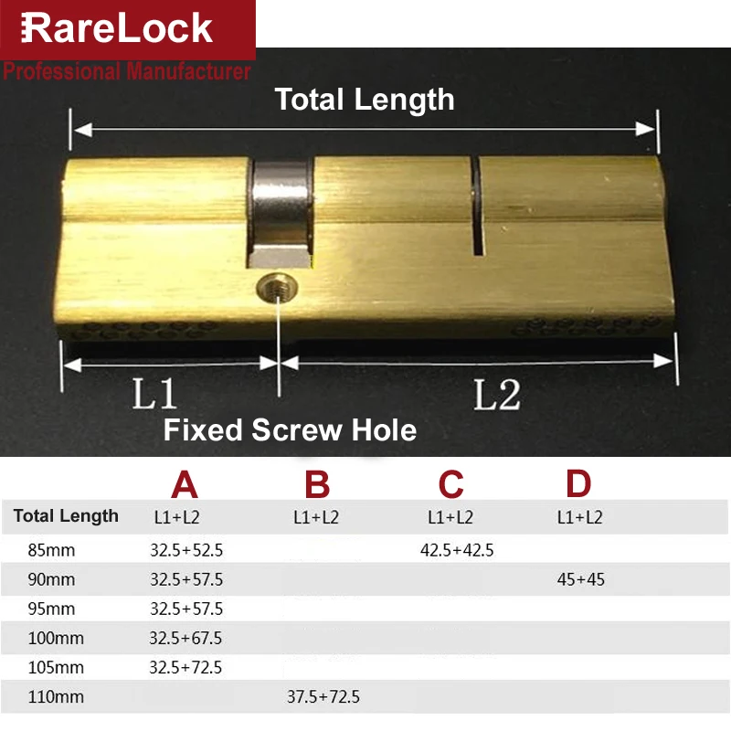 Rarelock рождественские принадлежности латунная ручка дверной замок цилиндр 85-110 мм 7 ключей для спальни ванной комнаты межкомнатные замки дверное оборудование