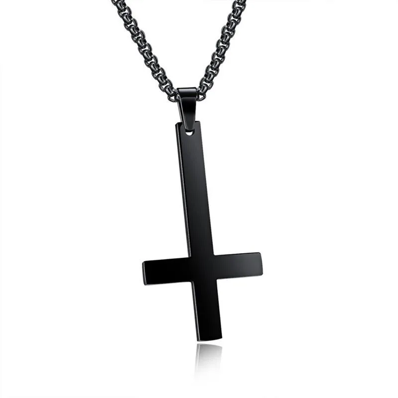 

Men Inverted Cross Pendant Necklace Stainless Steel Chain Link Necklaces Jewelry @M23