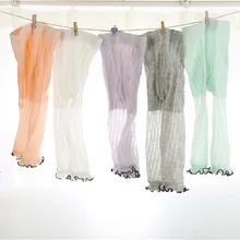 Летние детские леггинсы с вертикальной полоской, хлопковые кружевные леггинсы для маленьких девочек 0-3-5 лет, детские штаны