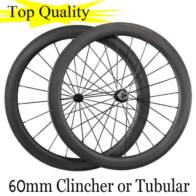 Best price at $429 Cheap Top Quality 60mm Carbon Clincher Tubular Wheelset 700c Road Bicycle Powerway R13 Carbon Racing road bike Wheels