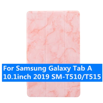 Розовый Чехол для планшета из искусственной кожи для Samsung Galaxy Tab A10.1 SM-T510/T515 чехол-подставка для авто сна/пробуждения чехол funda marble A20 - Цвет: Розовый