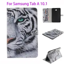 Тигр картина PU чехол для Samsung Galaxy Tab A A6 10,1 T580 T585 T580N SM-T580 чехол Funda Планшет Флип Смарт в виде ракушки