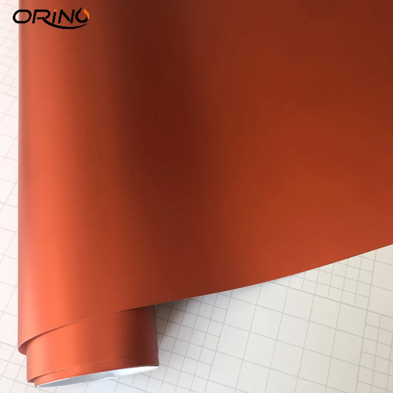 Orange Matte Metallic Vinyl Film Wrap-6