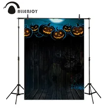 Allenjoy фон на Хэллоуин тыквы деревянная стена пол Луна паук веб-украшение фото фон для студийной фотосъемки