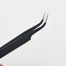 Черный Пинцет f ногтей Книги по искусству Акриловые Гель выбор инструмента Стразы Gem Декор Черный ресниц пинцет антистатические DIY ручной клип