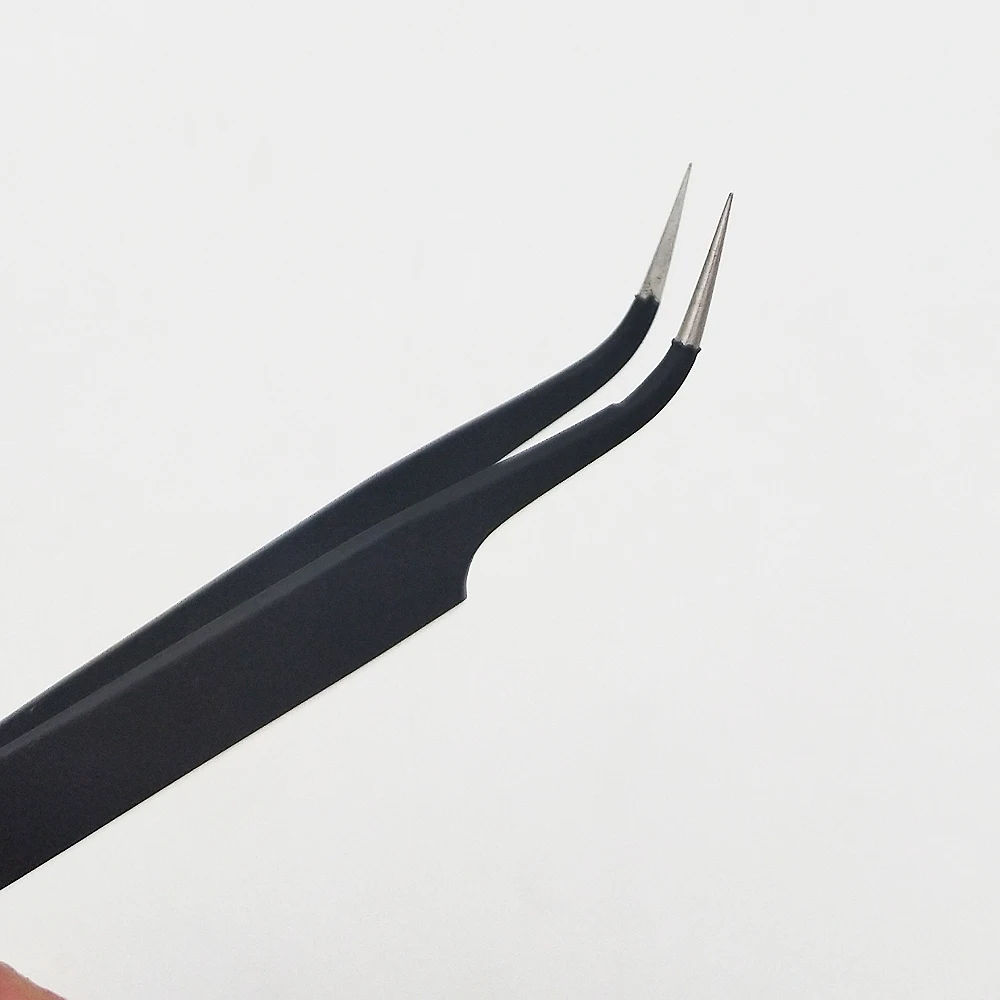 

Black tweezers F Nail Art Acrylic Gel Picking Tool Rhinestones Gem Decor Black Eyelash Tweezers Anti-static DIY hand clip