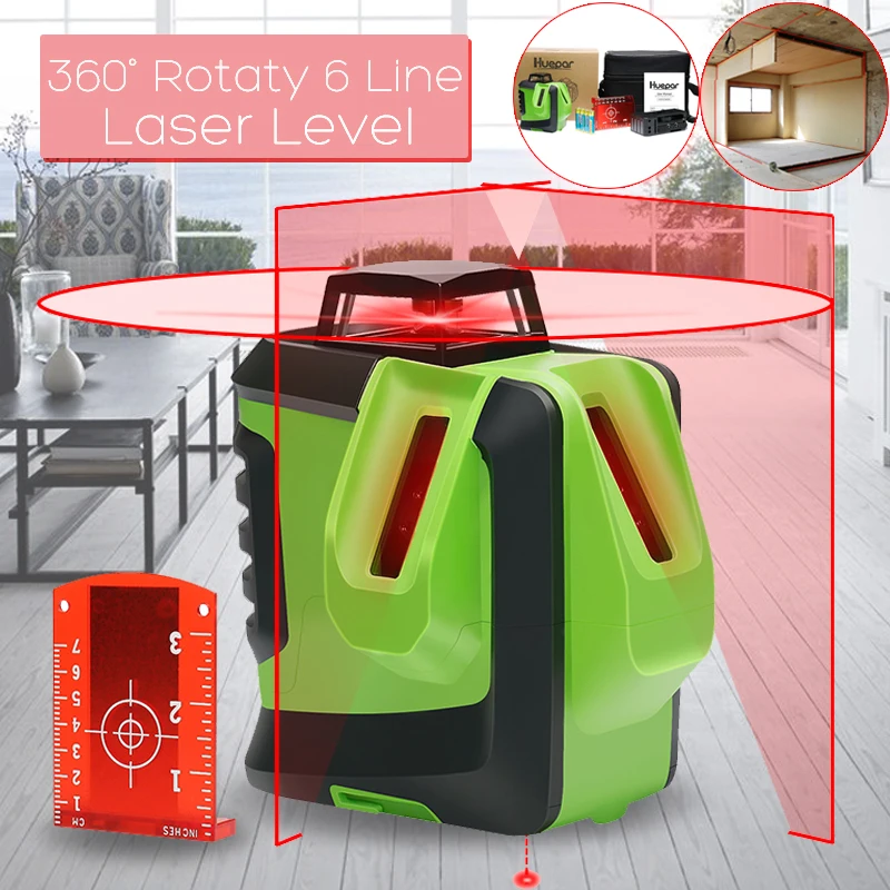 

360 Rotary Slash Function 6 Line Red Beam Cross Line 3D Self Leveling Vertical Horizontal Laser Level Measuring Tool