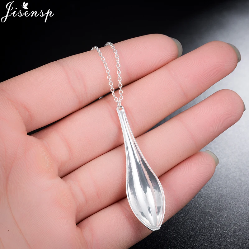 

Jisensp Unique Spoon Long Chain Necklace Creative Spoon Pendant Necklace Jewelry Accessories for Women Men Party Gift bijoux