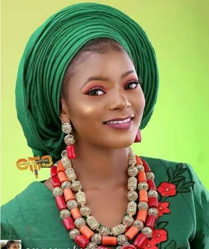 

Exclusive Mix Coral and Red African Beads Women Jewelry Set Real Original Coral Necklace Jewelry for Nigerian Wedding NCL725