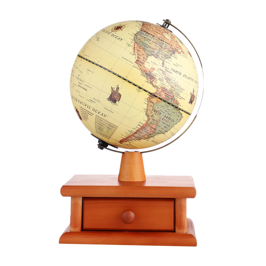 20cm World Earth Globe Map Geography LED Illuminated for Desktop Decoration Home Office School Students Gift