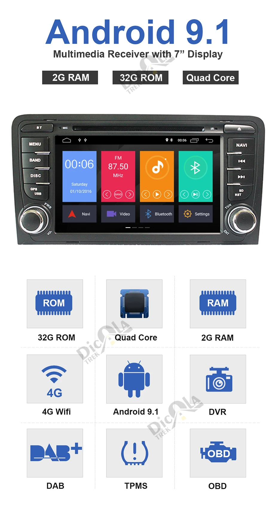 Excellent 1024X600 Android 9.1 2 din car dvd gps navigation for Audi A3 S3 2003-2013 car radio multimedia aoturadio player touch screen 3 Excellent 1024X600 Android 9.1 2 din car dvd gps navigation for Audi A3 S3 2003-2013 car radio multimedia aoturadio player touch screen 3