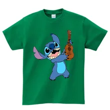 Unisex camisa Lilo dos desenhos animados T camisa Dos Miúdos t Meninos/Meninas Tshirts engraçados crianças moda de Manga Curta t-shirt do bebê bonito camiseta 3 T-8 T N