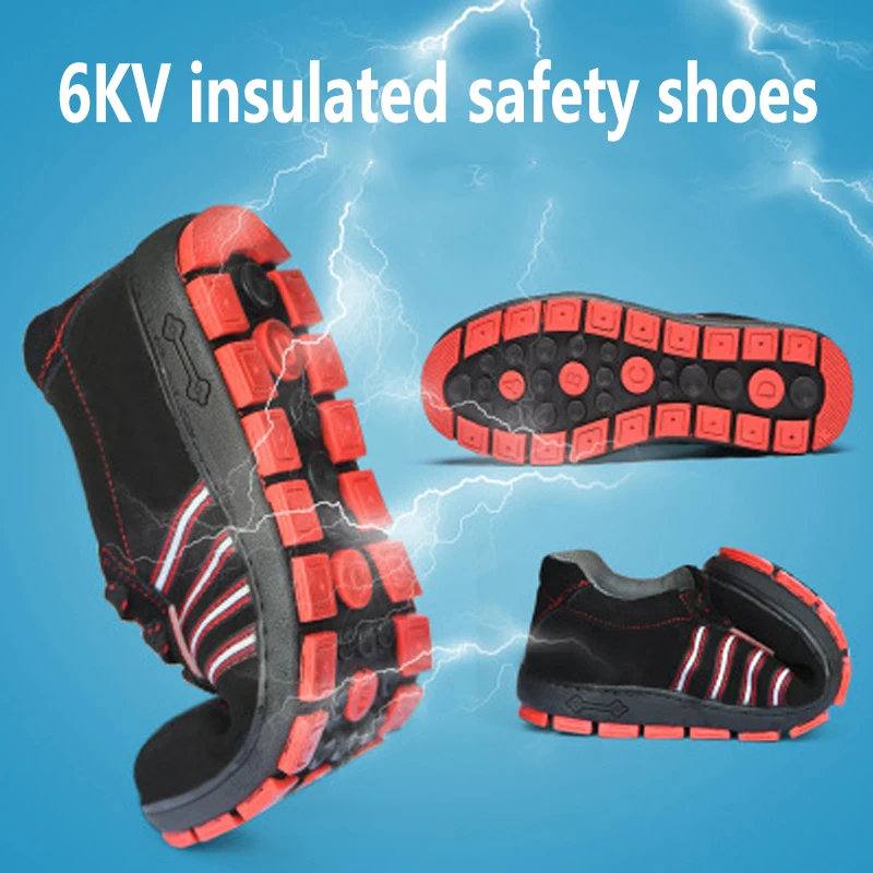 Outdoor 6KV Insulation Shoes Electrician Safety Shoes Breathable Lightweight Men's Boots Non-slip Wear-resistant Work Shoes