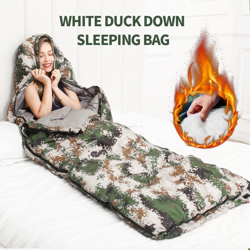  Camouflage compression winter sleeping bag adult for man and women giant cotton sleeping bag for camping traveling and hiking 