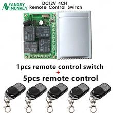 433 Mhz evrensel kablosuz uzaktan kumandalı anahtar DC12V 4CH röle alıcı modülü ve 5 adet RF uzaktan kumanda 433 Mhz verici
