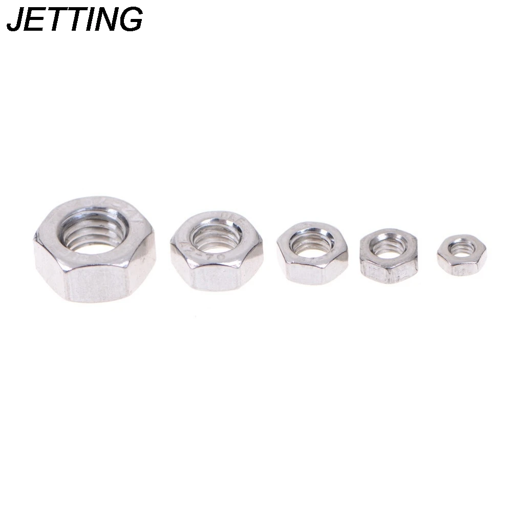 

10Pcs/set DIN934 M3-M8 304Stainless Steel Hex Nut Hexagon Nuts Metric Thread Set Hot Selling