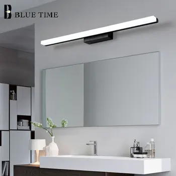 Black&Silver Acrylic Modern Led Wall Light For Bathroom Mirror Front Lights Led Wall Sconce Wall Lamp 120 100 80 60cm Luminaires classic bronze led bathroom mirror light arandelas vintage wall lamp lights for home bathroom wall sconce free shipping
