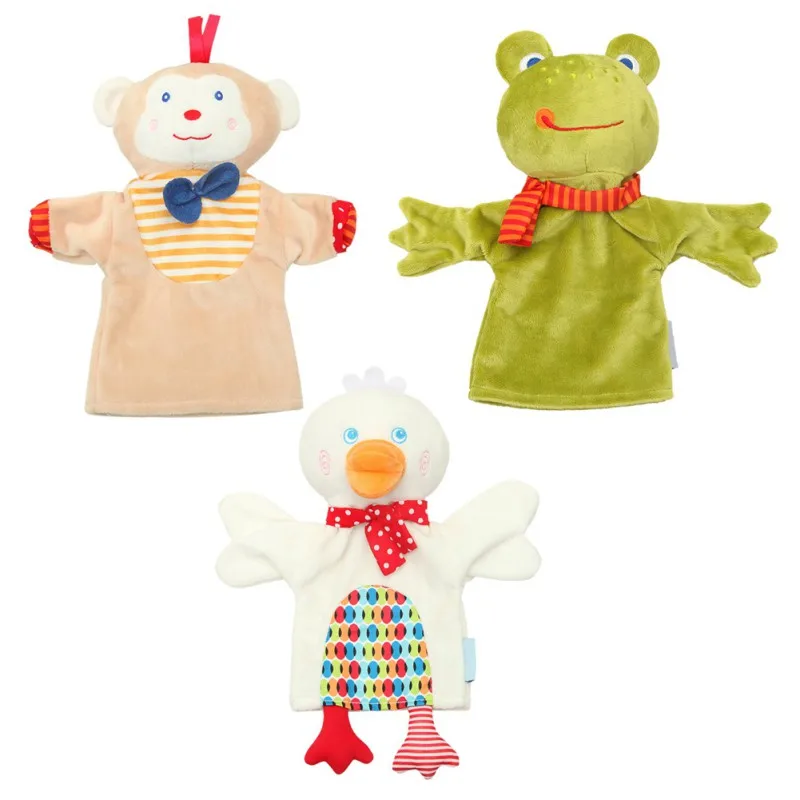Ручная кукла обезьяна палец утка помощник tosbaby история животных дети хорошие игрушки детский сад Милая игрушечная лягушка