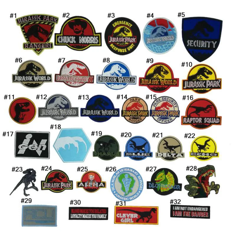 

Jurassic Park Jurassic world TV MOVIE Series iron on patches for clothing cap hat backpack i am not danger i am the danger