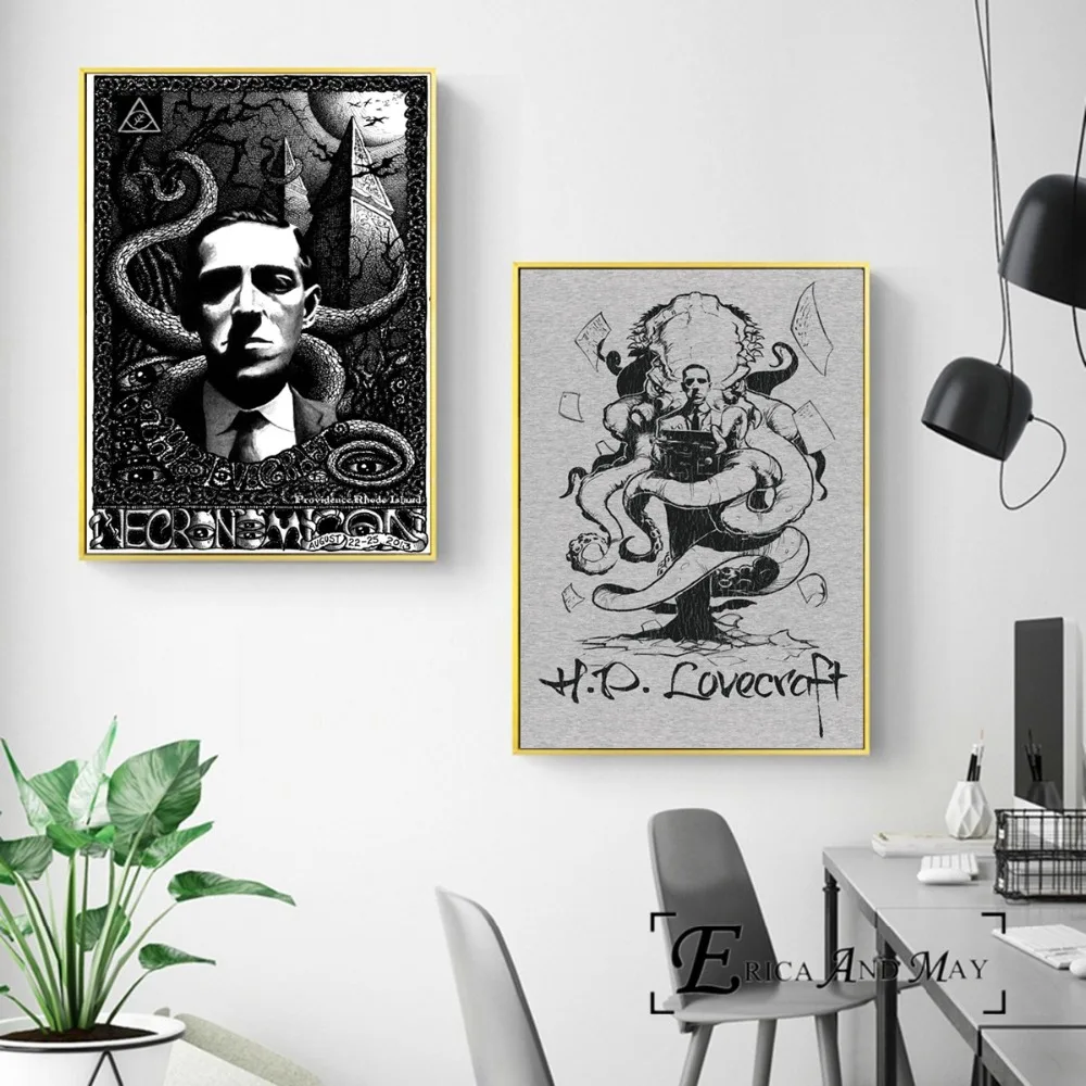 Hp loveccraft сюрреалистические плакаты-портреты и принты настенные художественные картины на холсте для украшения гостиной домашний Декор без рамы Quadros
