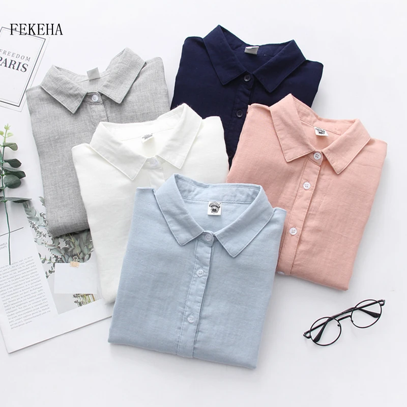 

2019 New Autumn Women Fashion Long Sleeve Shirt Solid Color Blouse Shirt Loose Casual Simple Style Blosues Tops Ladies Blusa