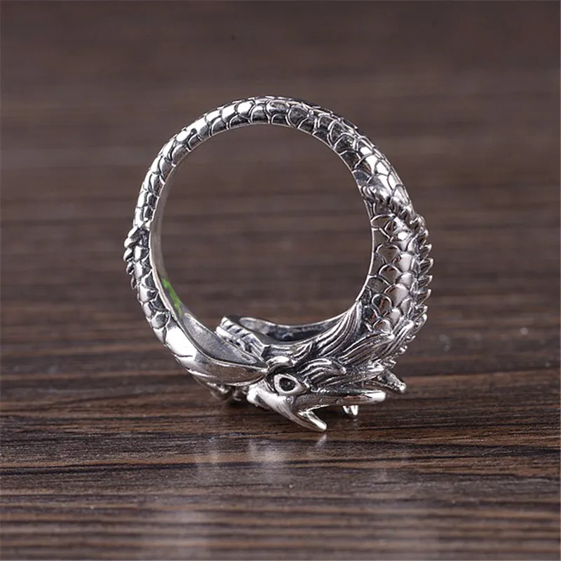 GAGAFEEL 925 пробы Серебряный Дракон ювелирные изделия для мужчин кольца Винтаж Таиланд тайское Серебряное Кольцо Байкер мужские подарки