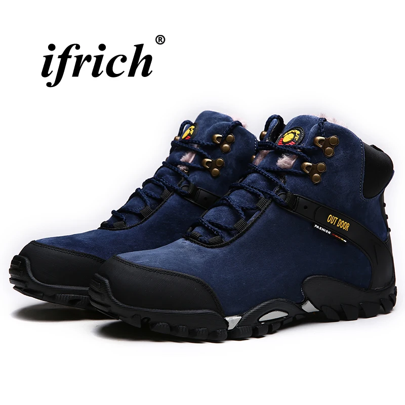 

Big Size Man Hiking Boots Size 38-46 Men Hunting Boots Black Blue Mens Camping Shoes Comfortable Winter Outdoor Sneakers Male