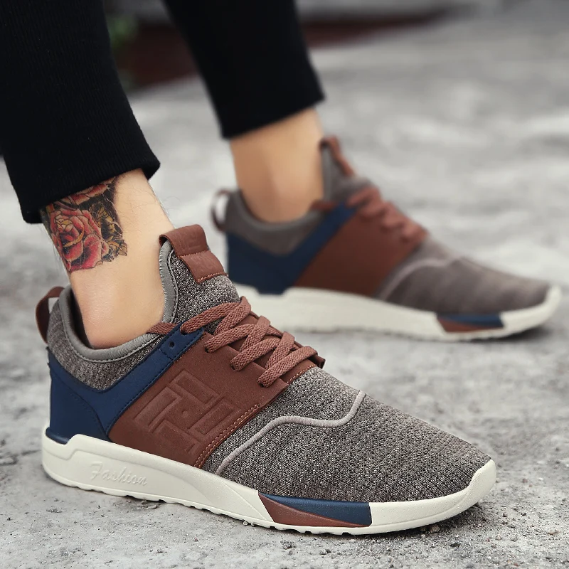 

Weweya Brown Men Running Shoes Men Male Lace-Up Sneakers Jogging Walking Trainers New Sport Athletic Shoe Breathable Boy Size 44