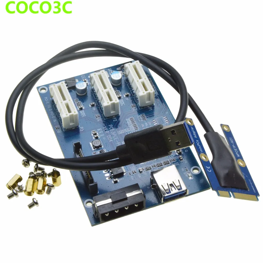 Mini PCIe 1 до 3 PCI express 1X Слоты Riser Card расширительный разветвитель адаптер Mini ATX ноутбук к PCI-e порт мультипликатор