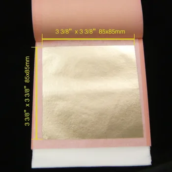 

1 booklets 25 pieces per booklet 8.5X8.5cm 21K transfer Genuine moon gold leaf foil sheet Pure Gold Leaf free shipping