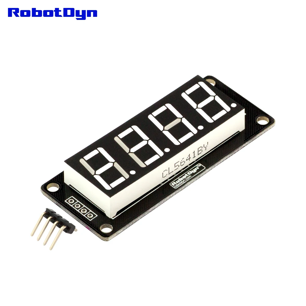 

4-Digit LED 0.56" Display Tube WHITE (decimal), 7-segments, TM1637, disp. size 50x19mm