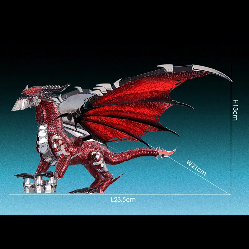 Piececool 3D Metal Puzzle The Black Dragon Model DIY 3D Laser Cut Assemble Jigsaw Toys Desktop decoration GIFT For Children