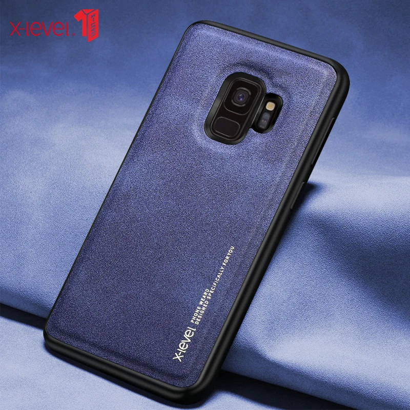 

X-Level Case For Samsung Galaxy S9 Plus Soft Silicone Edge PU Leather Shockproof Business Back Cover Case For Samsung Galaxy S9