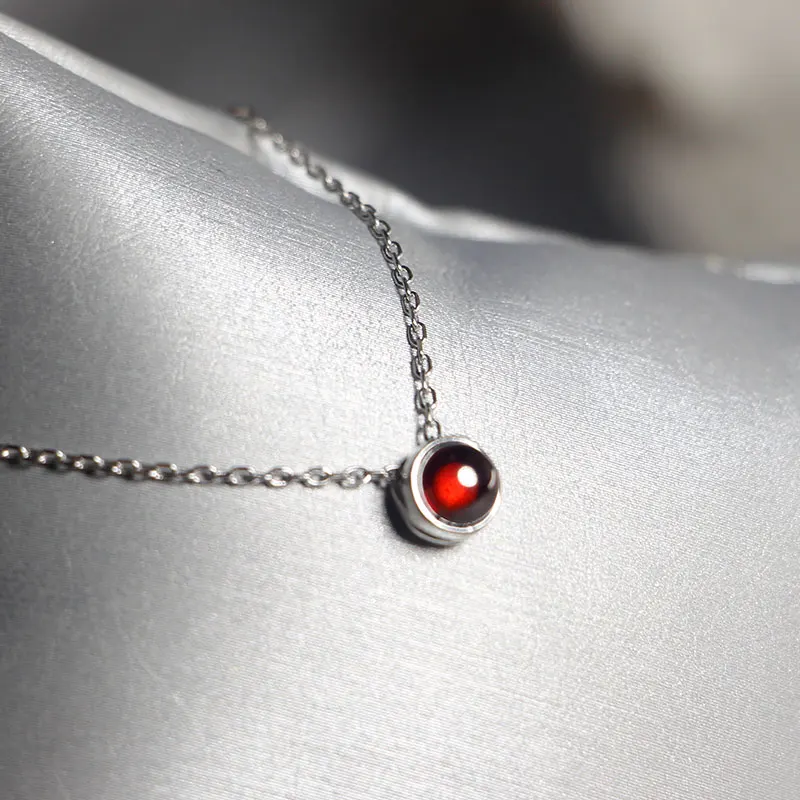 Серебряное ювелирное изделие 925 пробы модное простое красное круглое ожерелье