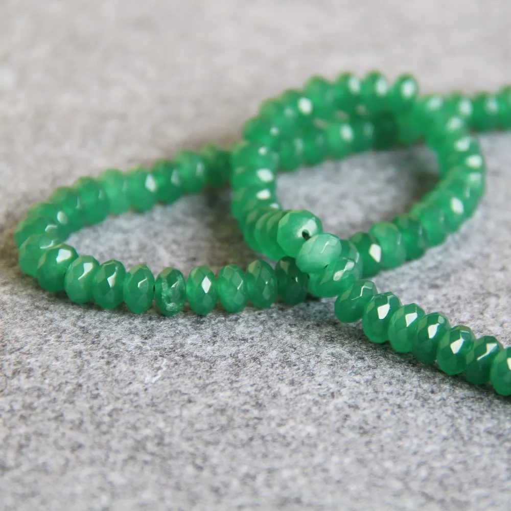 

Accessory Crafts 6x8mm Faceted Green Beads Abacus DIY Beads Semi Finished Stones 15inch Jewelry Making Wholesale Fitting Female