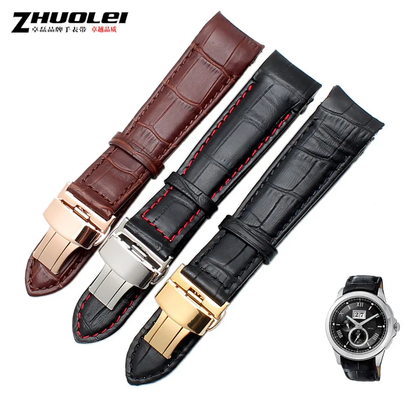 En Ligne Extrémité incurvée homme bracelet bretelles pour BL9002 37 05A BT0001 12E 01A marque montre en cuir véritable avec boucle papillon 20 21 22mm