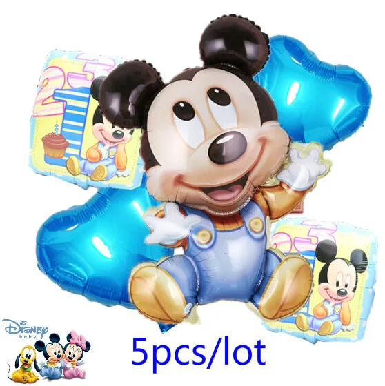 5pcs Big Mickey Mouse Party Supplies Balon Helium Mickey Air Balloon 1 Year Birthday Decoration Baby Ballon Baloon Foil Baloes Mouse Definition Mouse Cartoonballoon Deliveries Aliexpress